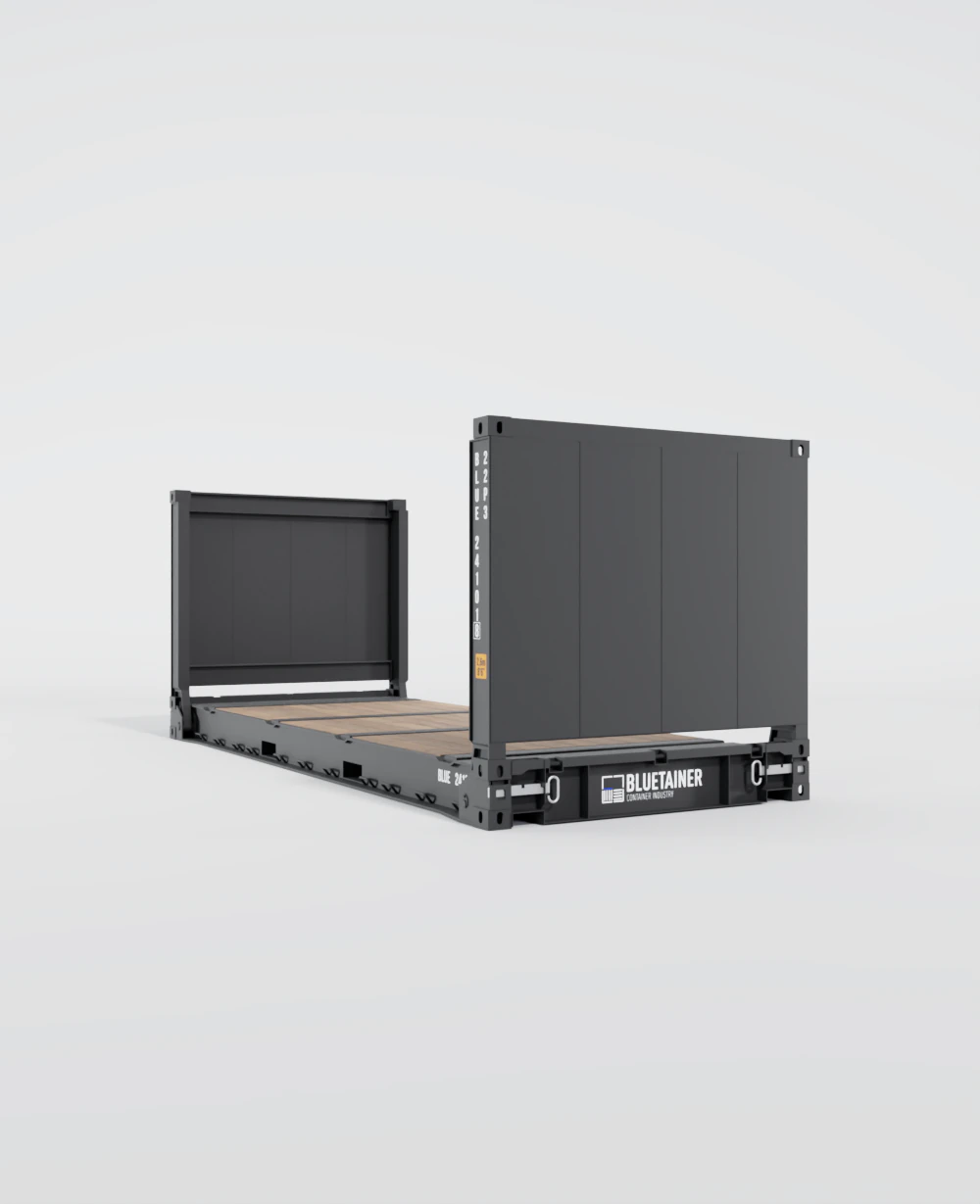Bluetainer 20-foot flat-rack container